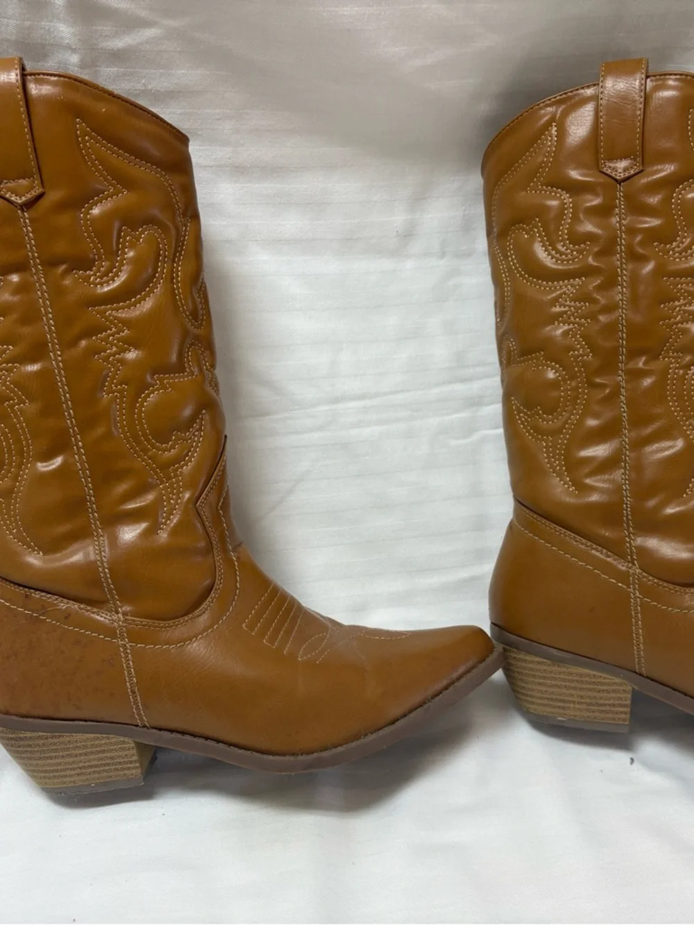 Tan Western Knee-High Boots - Picture 4 of 7
